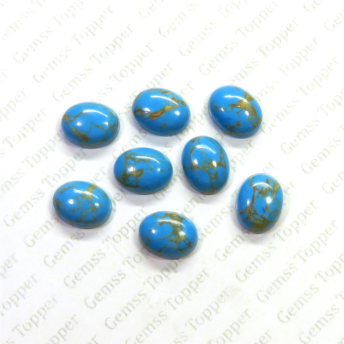 Blue Mohave Turquoise 8x10 mm Oval Cabochon